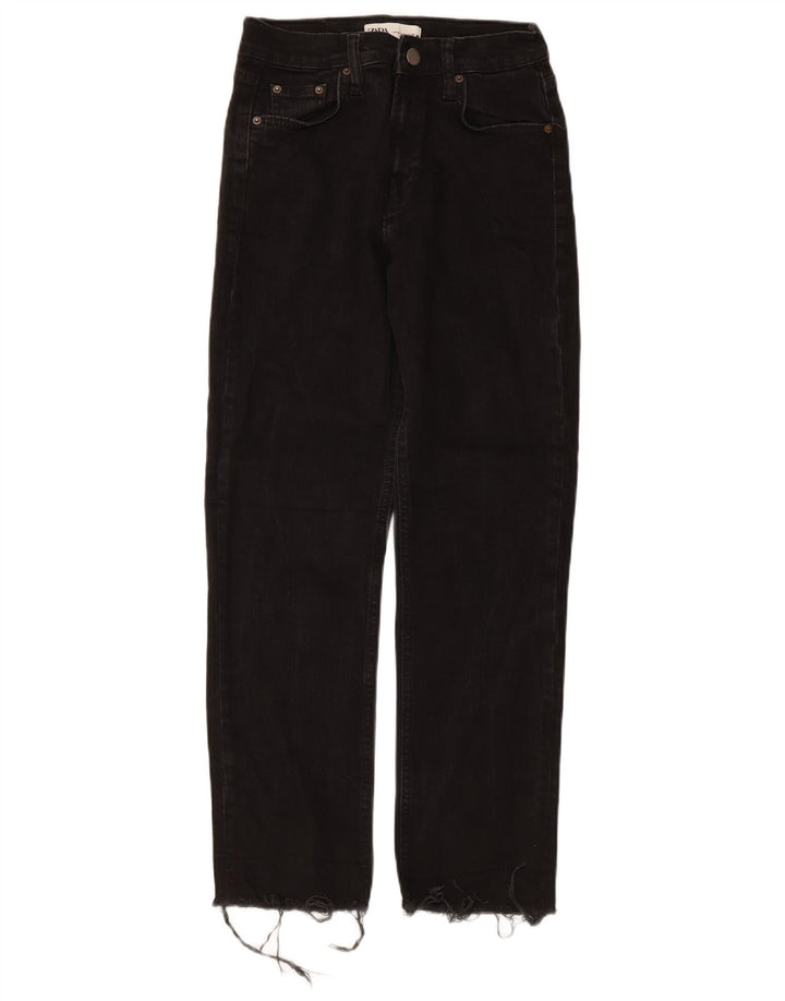 Женские прямые джинсы Zara EU 38, маленькие W28 L27, черные