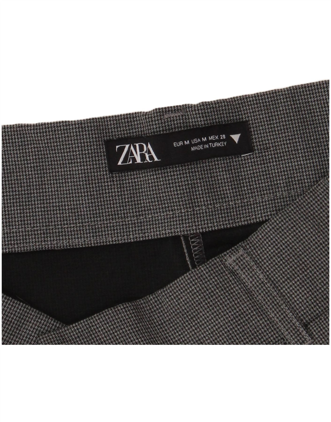 Женские шорты с завышенной талией Zara Medium W28 Серые с узором "гусиные лапки"