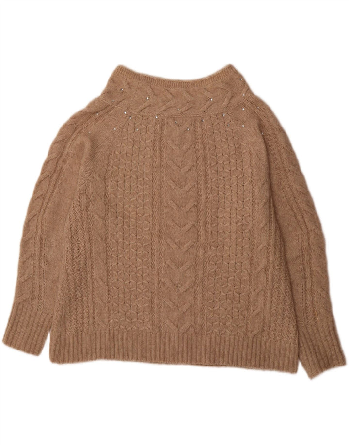 MAX & CO. Womens Oversized Turtle Neck Jumper Sweater UK 10 Small Beige Vintage Max & Co. and Second-Hand Max & Co. from Messina Hembry 