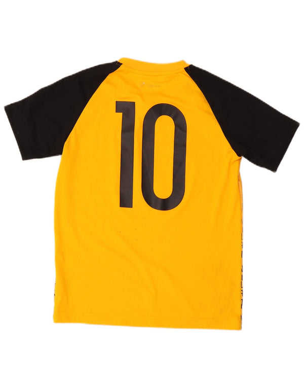 Футболка Adidas с рисунком MESSI для мальчиков, топ 11-12 лет, желтый полиэстер, спортивная