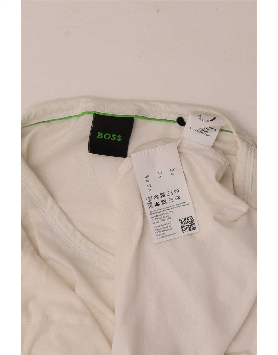Мужская футболка Hugo Boss, топ среднего размера, белый хлопок