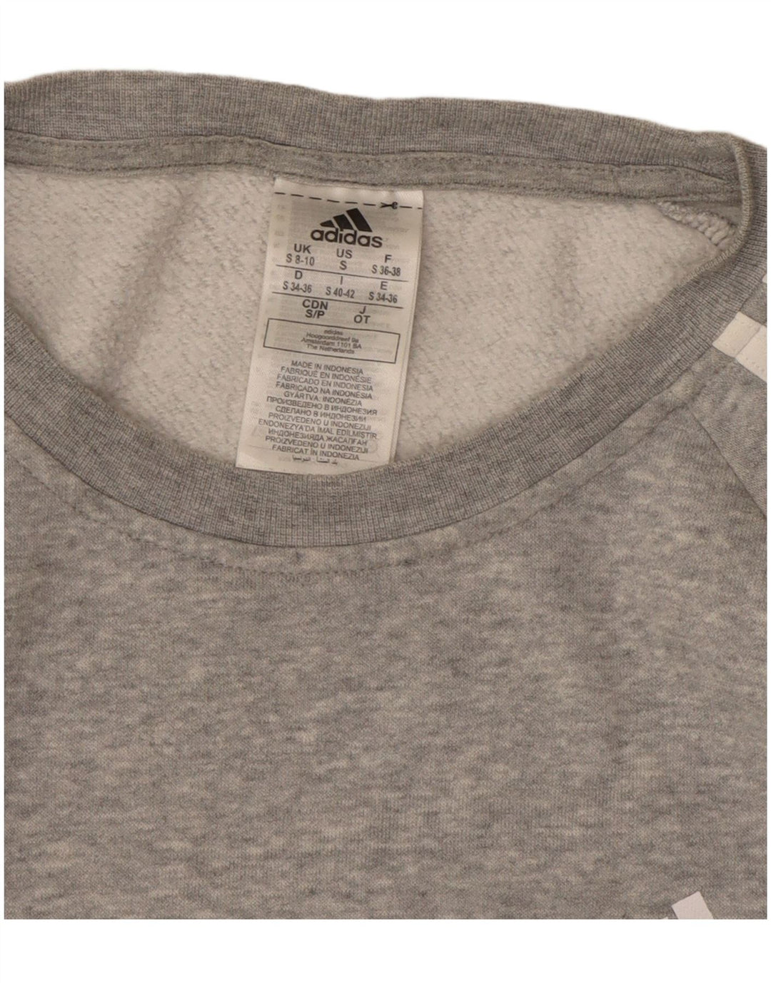 ADIDAS Womens Oversized Sweatshirt Jumper UK 8/10 Small Grey Cotton