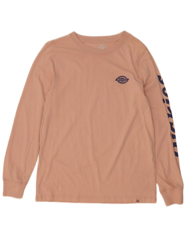 Женский топ с рисунком Dickies с длинным рукавом UK 12, средний розовый