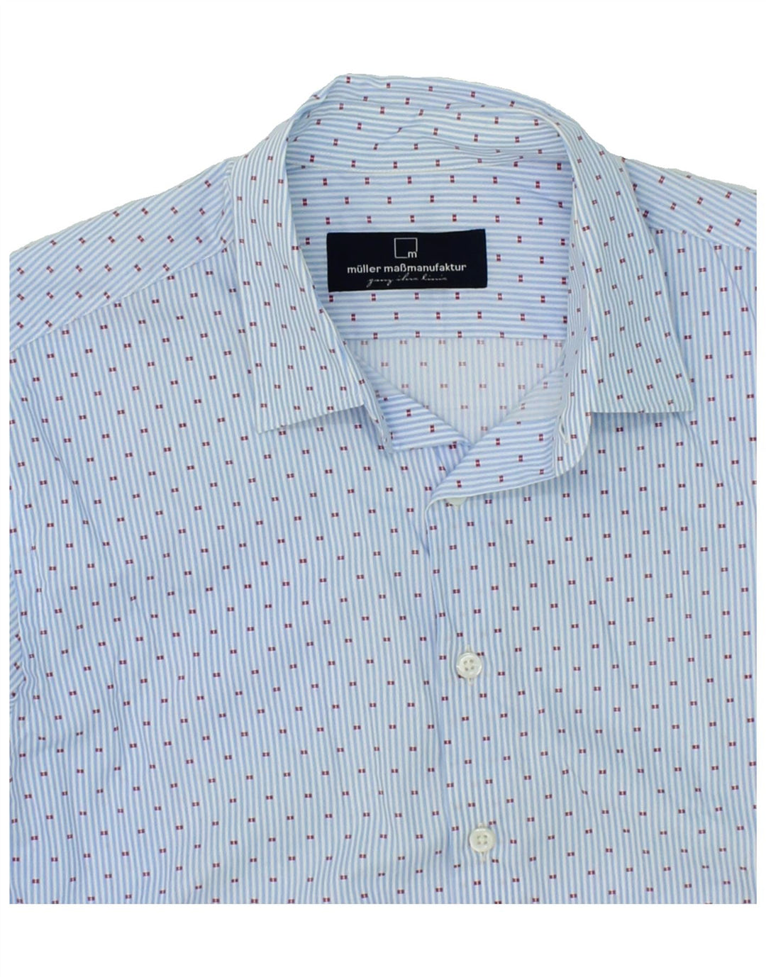 VINTAGE Mens Shirt Medium Blue Pinstripe Cotton Vintage Vintage and Second-Hand Vintage from Messina Hembry 