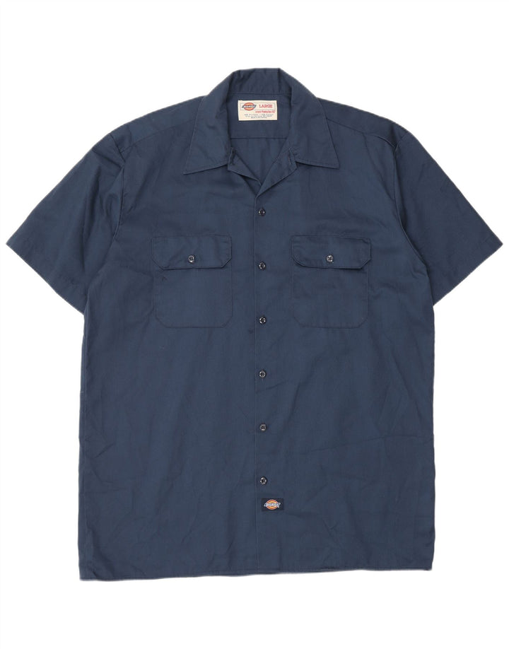 Мужская рубашка с коротким рукавом Dickies, большая темно-синяя, полиэстер