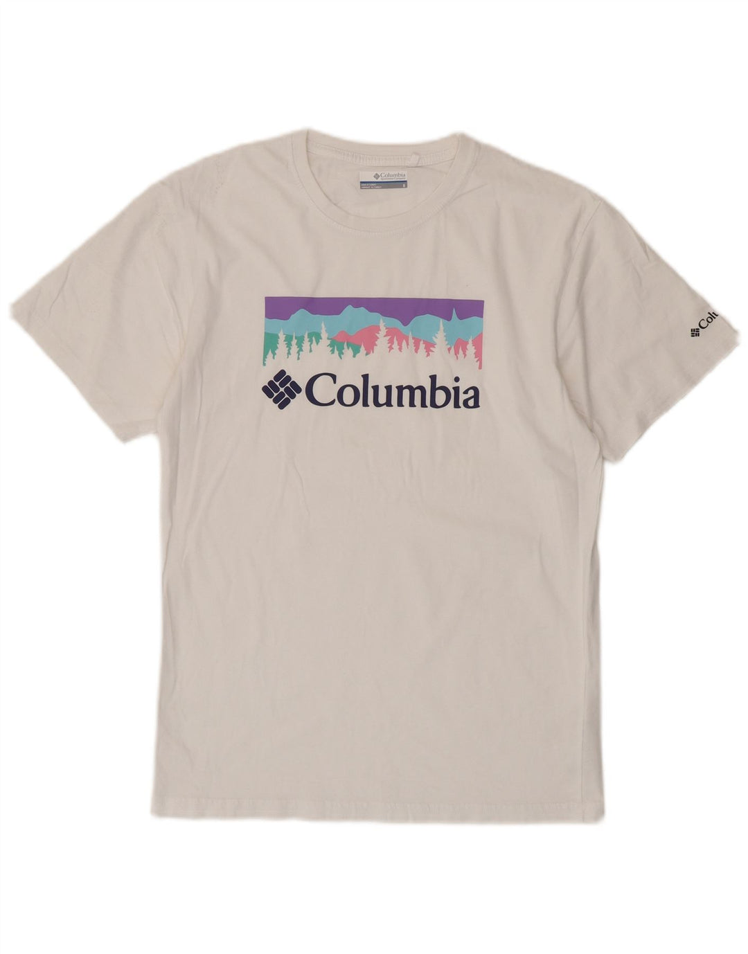 Мужская футболка Columbia с графическим рисунком, маленький белый хлопок