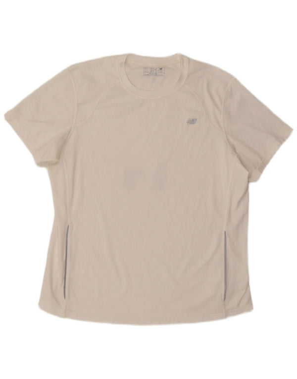 Мужская футболка New Balance Top XL белого цвета из полиэстера с цветными блоками