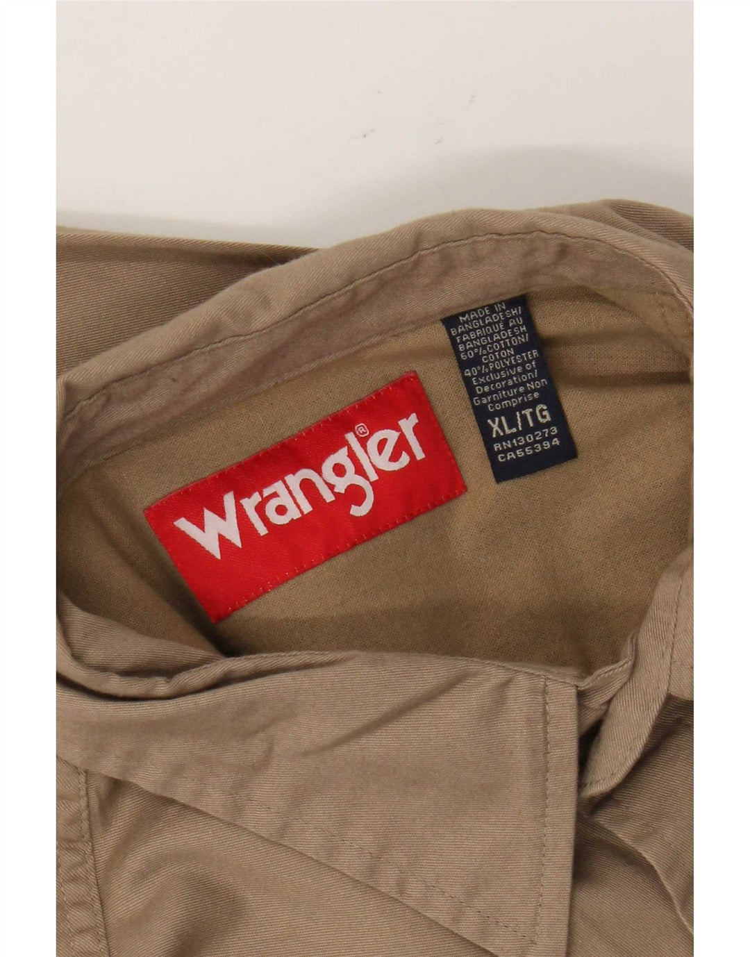 Мужская рубашка Wrangler XL, бежевый хлопок