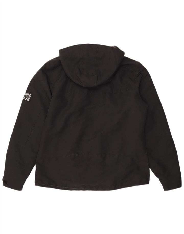 Женская ветровка с капюшоном Jack Wolfskin UK 16, большая черная полиэстер