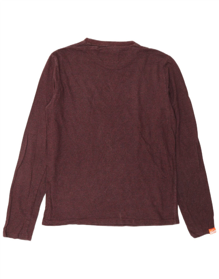 SUPERDRY Мужской топ с длинным рукавом, большой бордовый