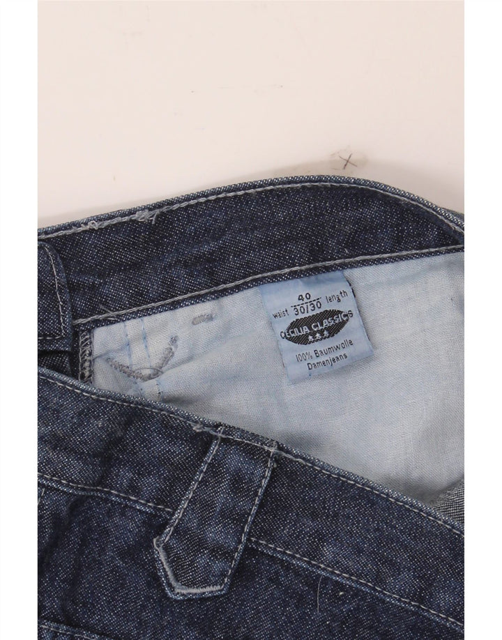 VINTAGE Womens Bootcut Jeans EU 40 Medium W30 L30 Navy Blue Cotton Vintage Vintage and Second-Hand Vintage from Messina Hembry 