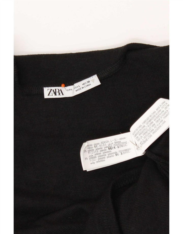 Женский топ на одно плечо Zara UK 14, большой черный, вискоза