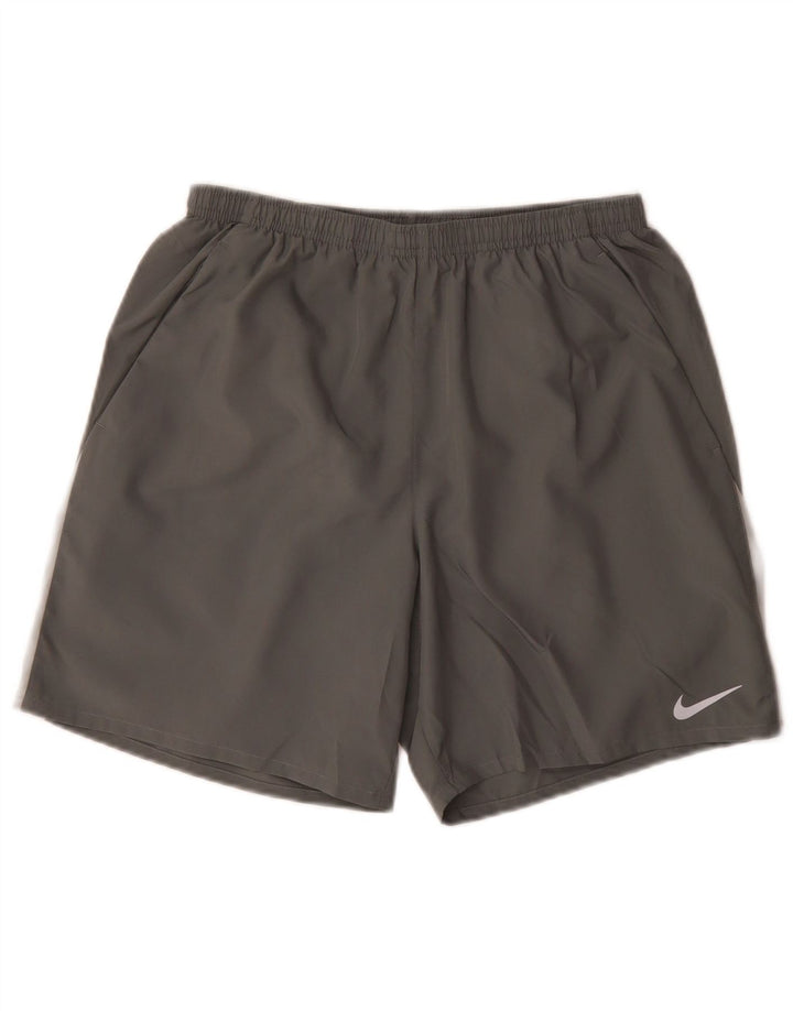 Мужские спортивные шорты Nike Dri Fit среднего серого цвета из полиэстера с цветными блоками