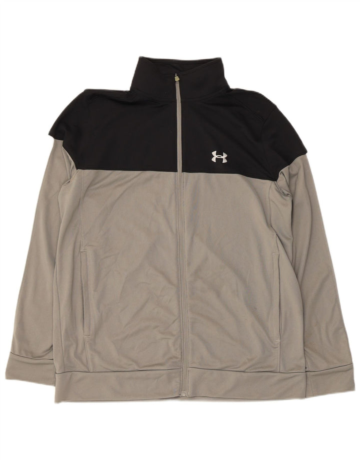 Мужская спортивная куртка UNDER ARMOR, большая серая с цветными блоками