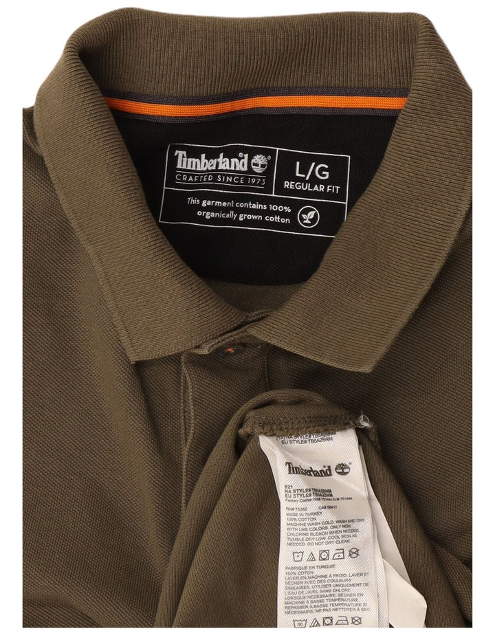 Мужская рубашка-поло стандартного кроя Timberland, большой размер, цвет хаки, хлопок