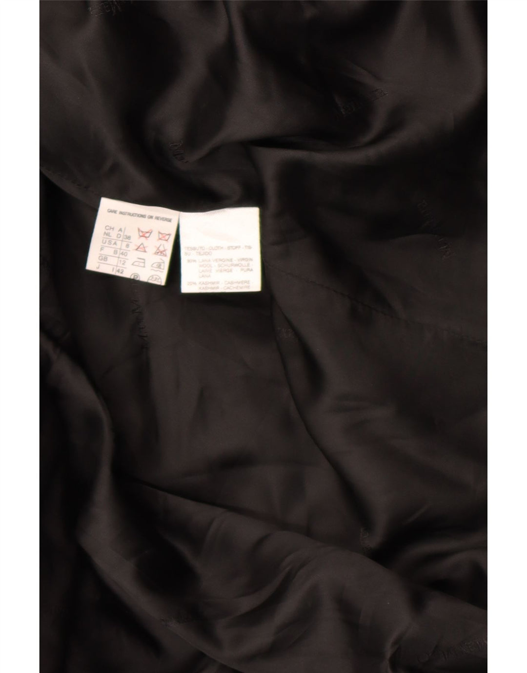 Max Mara Женское шерстяное двубортное пальто UK 12 Среднее черное шерстяное классическое пальто