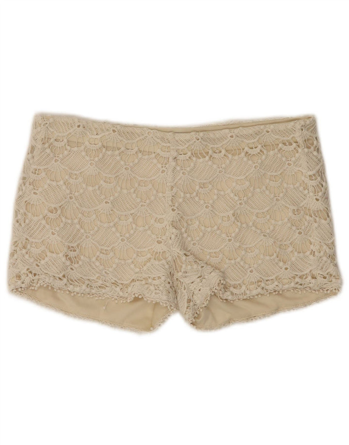 Женские кружевные шорты Zara Medium W28, бежевый хлопок