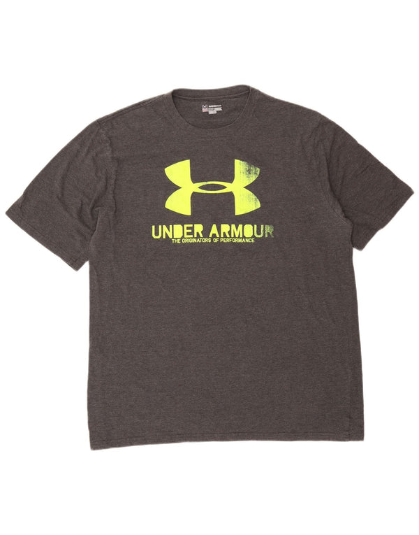 Мужская футболка с рисунком Under Armour Heat Gear, топ 2XL, серый хлопок