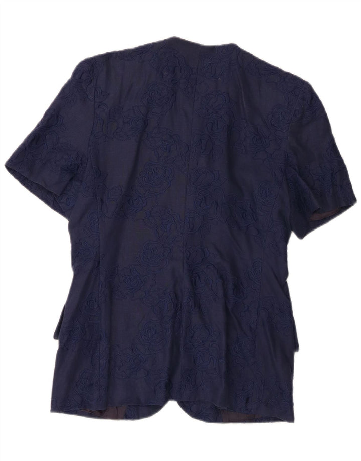 Женский пиджак с коротким рукавом Gai Mattiolo IT 48 XL Темно-синий льняной