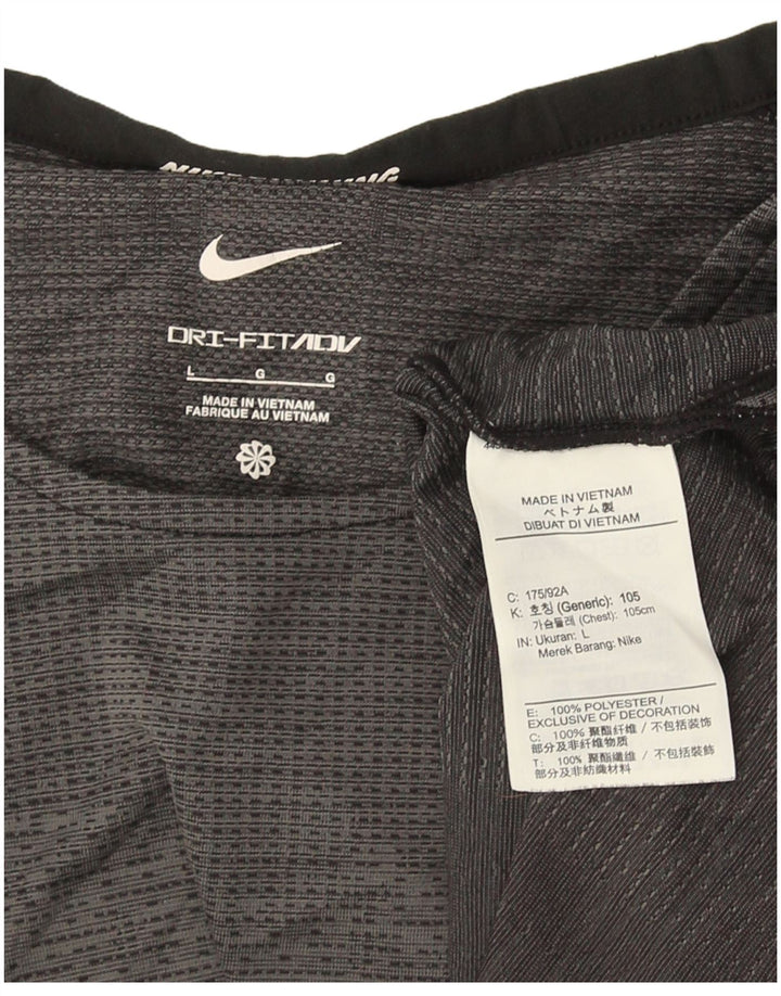 Мужская футболка Nike Dri Fit, большая серая спортивная футболка из полиэстера