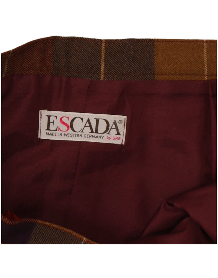 Escada Женская плиссированная юбка-трапеция W30, средний разноцветный плед, шерсть