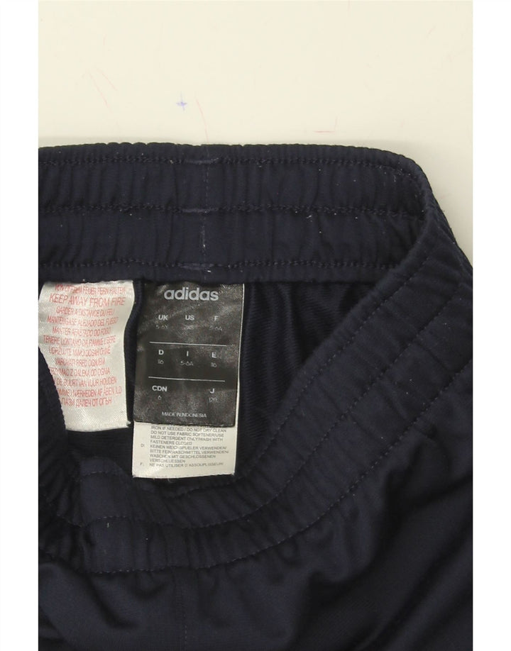 ADIDAS Boys Tracksuit Trousers Joggers 5-6 Years  Navy Blue Polyester Vintage Adidas and Second-Hand Adidas from Messina Hembry 