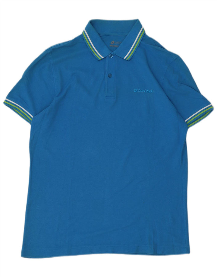 Мужская рубашка-поло Lotto среднего синего цвета