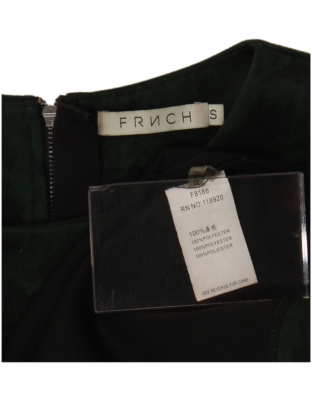 FRNCH Женская укороченная блузка, топ UK 16, маленький зеленый цветочный полиэстер