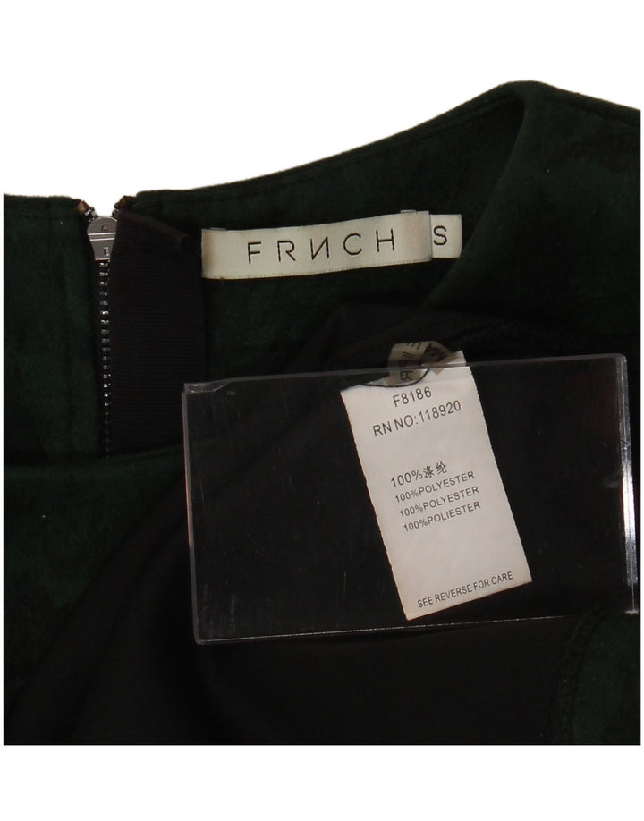 FRNCH Женская укороченная блузка, топ UK 16, маленький зеленый цветочный полиэстер