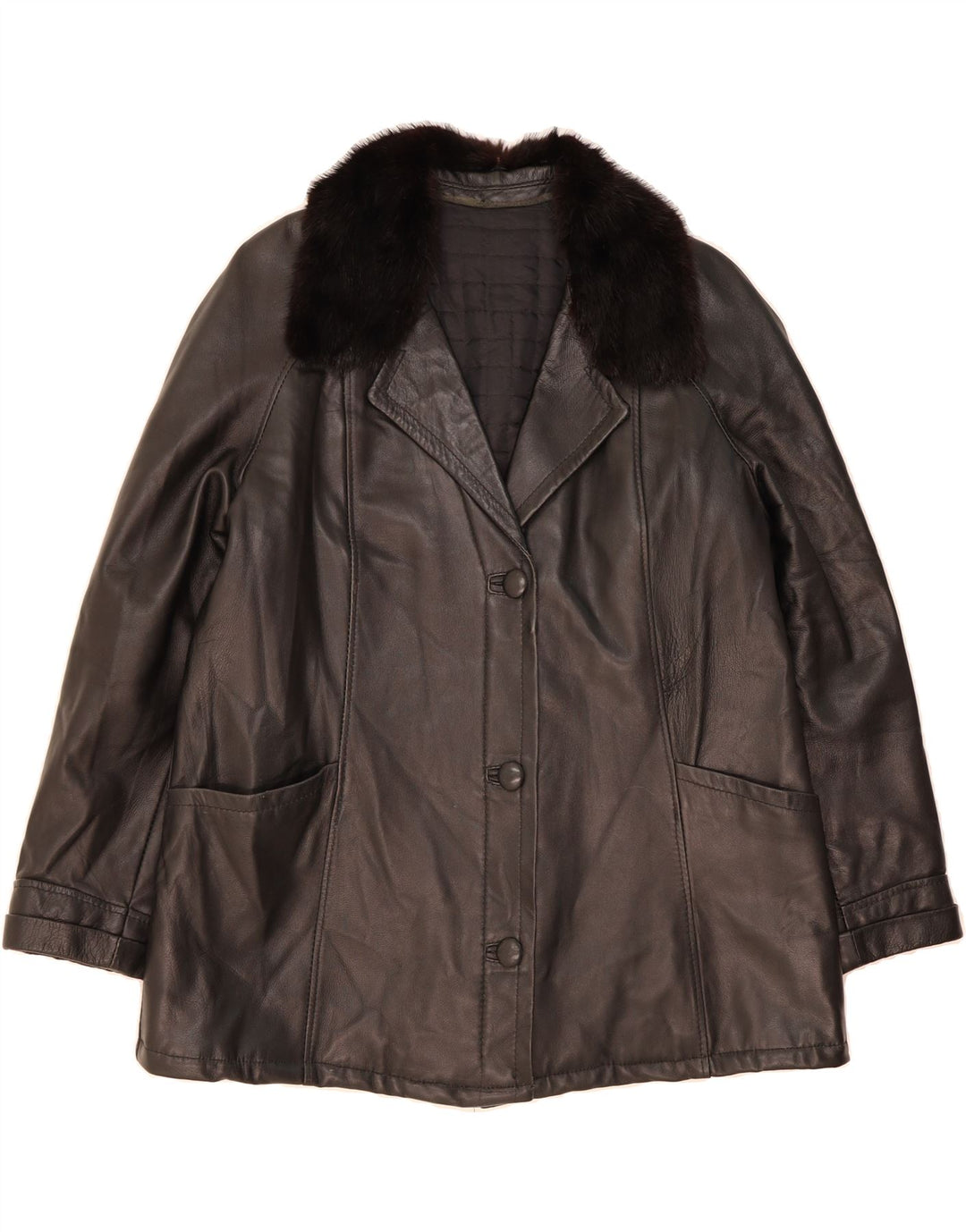 VINTAGE Womens Overcoat UK 22 3XL Black Vintage Vintage and Second-Hand Vintage from Messina Hembry 