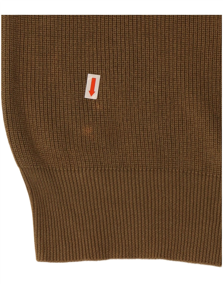 Мужской джемпер с круглым вырезом RALPH LAUREN, хлопковый свитер среднего коричневого цвета