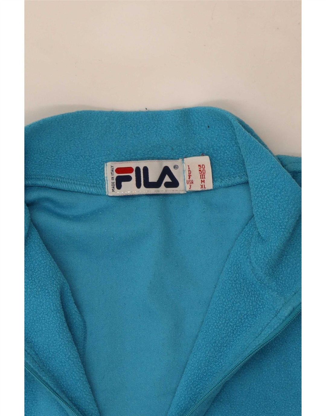 Fila Мужской флисовый джемпер с воротником на молнии IT 50 Средний Синий