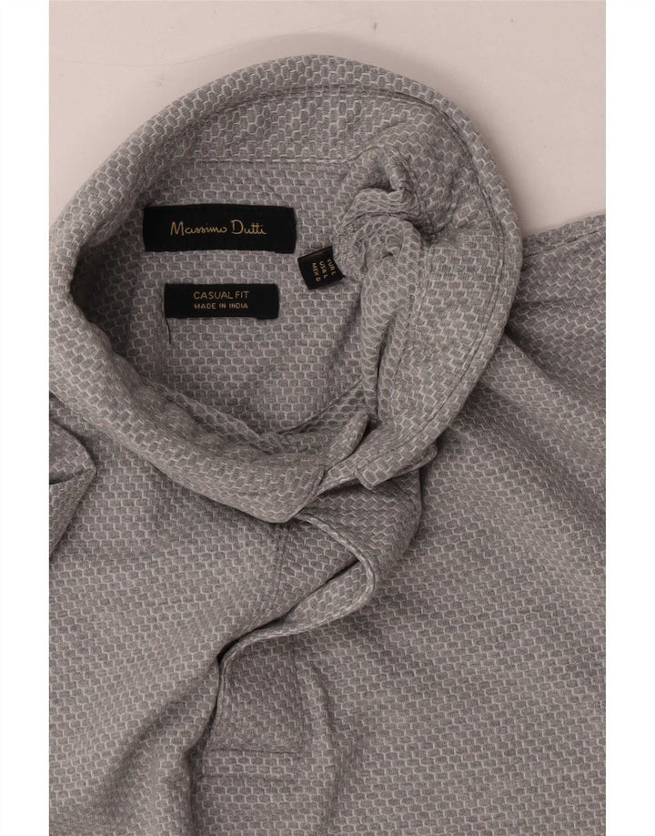Мужская рубашка-поло повседневного кроя Massimo Dutti, большая серая