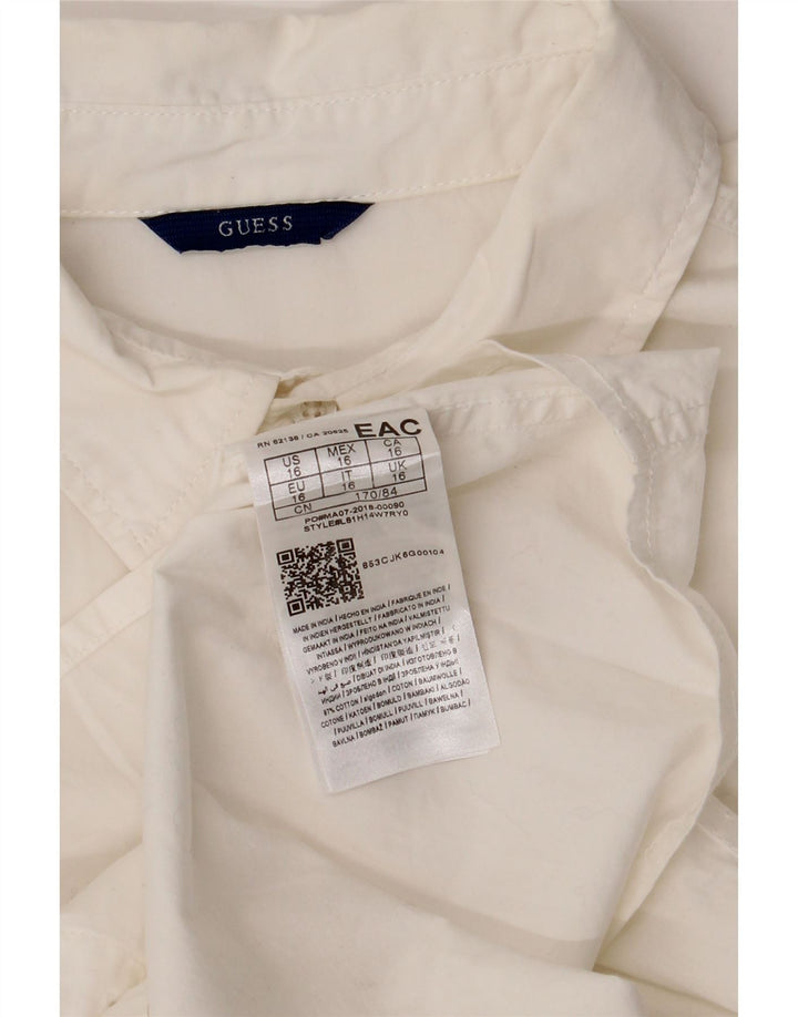 Рубашка Guess для мальчиков 15-16 лет, белый хлопок