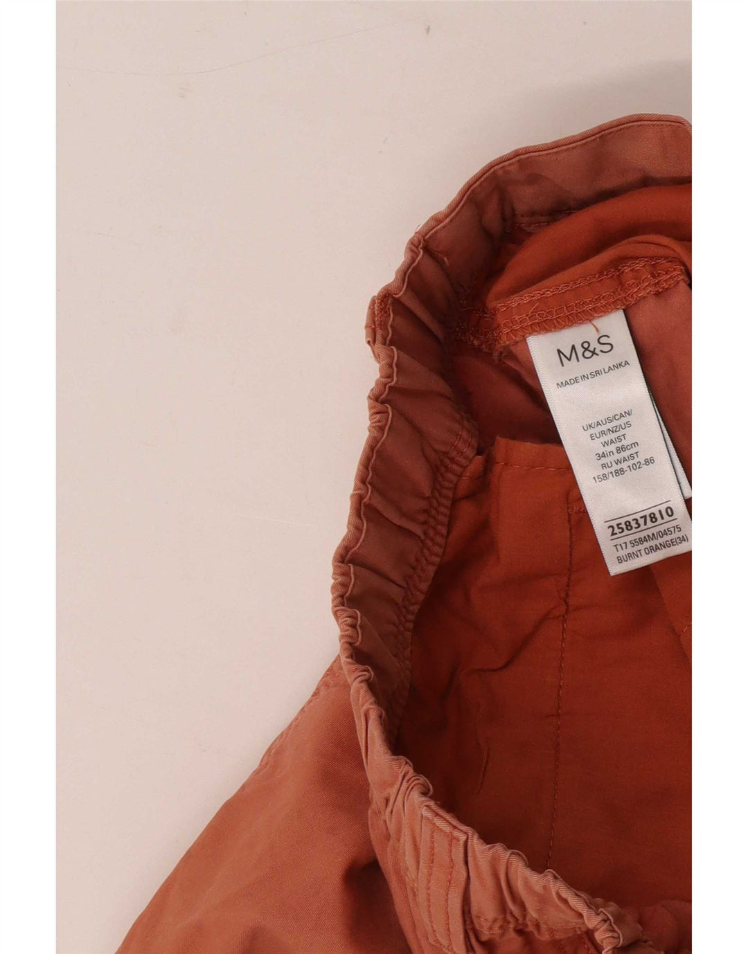 Мужские шорты чинос Marks & Spencer W34, большие оранжевые, хлопок