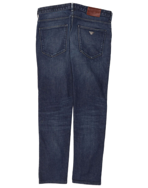 Женские узкие джинсы Emporio Armani W30 L30 темно-синие, хлопок
