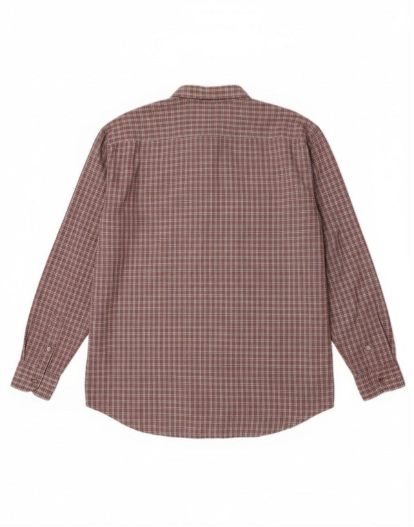 Мужская рубашка узкого кроя Harmont & Blaine 3XL, хлопковая бордовая клетка