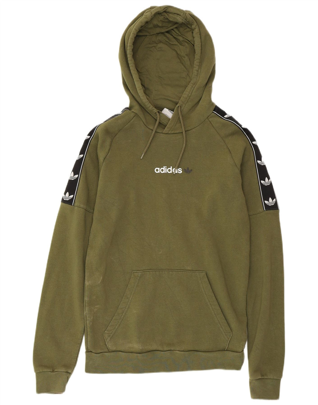 Мужской джемпер с капюшоном ADIDAS XS, хлопок с цветными блоками, хаки