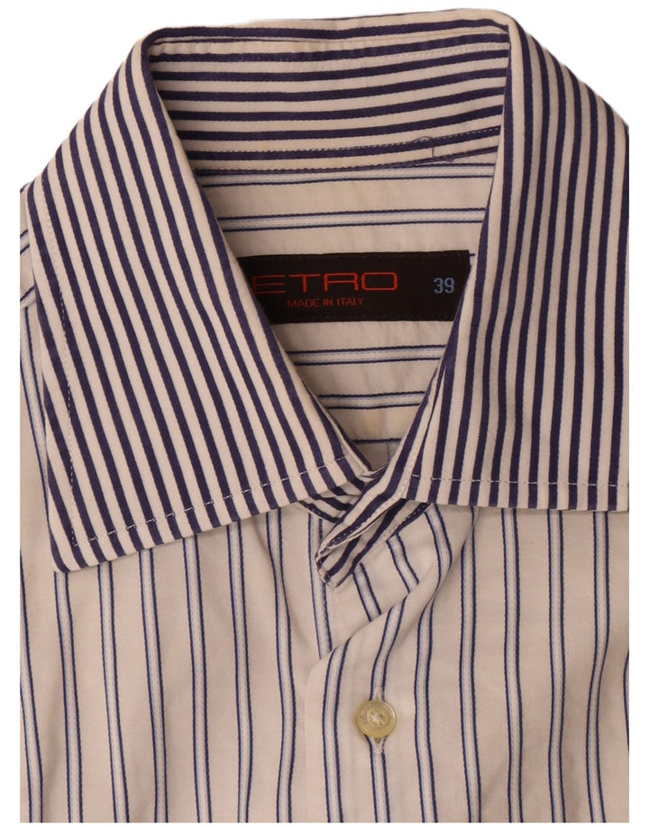 Мужская рубашка Etro, размер 39, средняя, в белую полоску