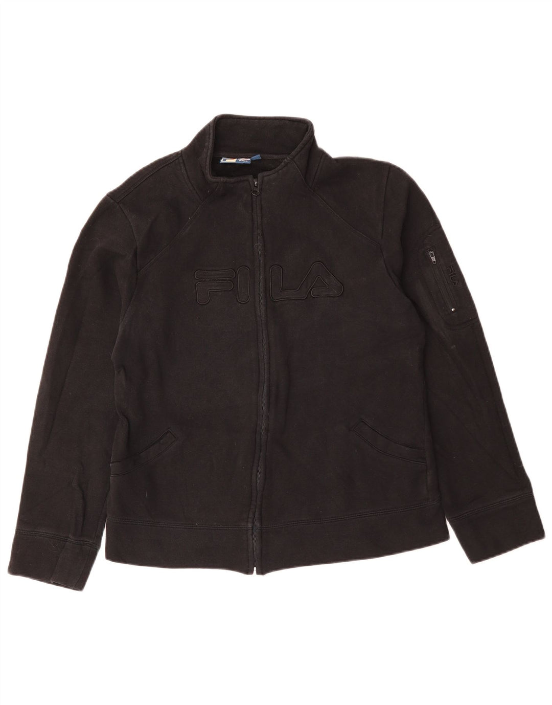 Женский спортивный костюм FILA с графическим рисунком, верхняя куртка UK 16, большой черный хлопок