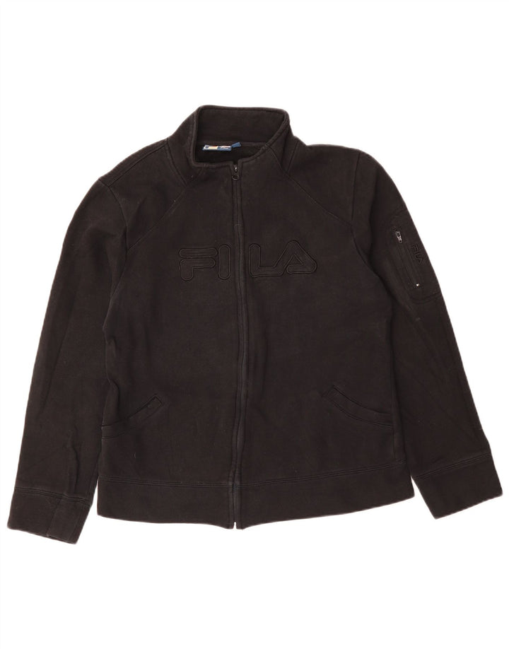 Женский спортивный костюм FILA с графическим рисунком, верхняя куртка UK 16, большой черный хлопок
