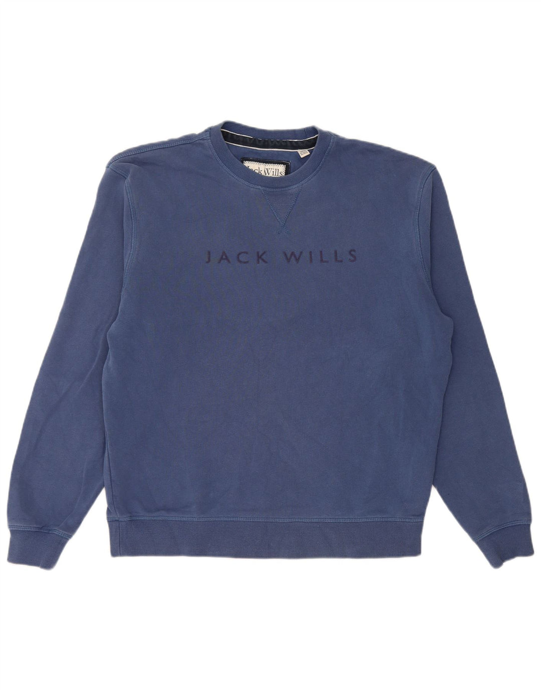 Мужской свитшот с рисунком Jack Wills, хлопковый джемпер среднего синего цвета