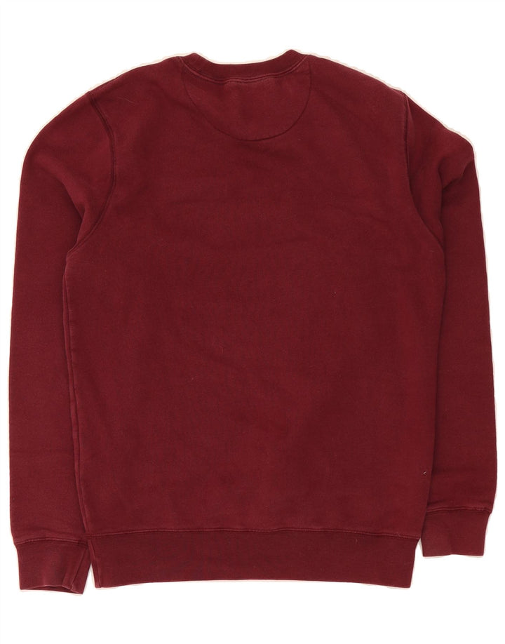JACK WILLS Mens Graphic Sweatshirt Jumper Small Burgundy Cotton Vintage Jack Wills and Second-Hand Jack Wills from Messina Hembry 