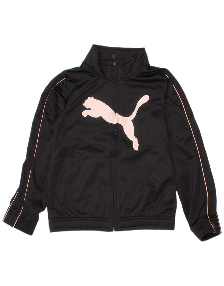 Спортивный костюм с графическим рисунком Puma для девочек 5-6 лет, черный