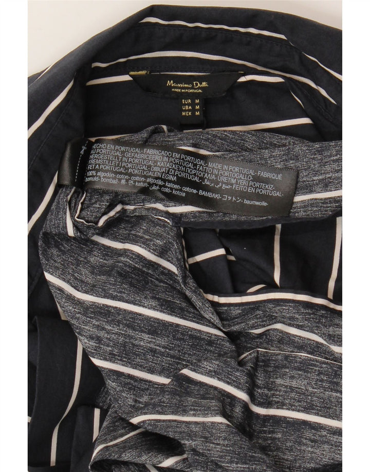 Женский кардиган MASSIMO DUTTI UK 14, средний темно-синий в полоску, хлопок