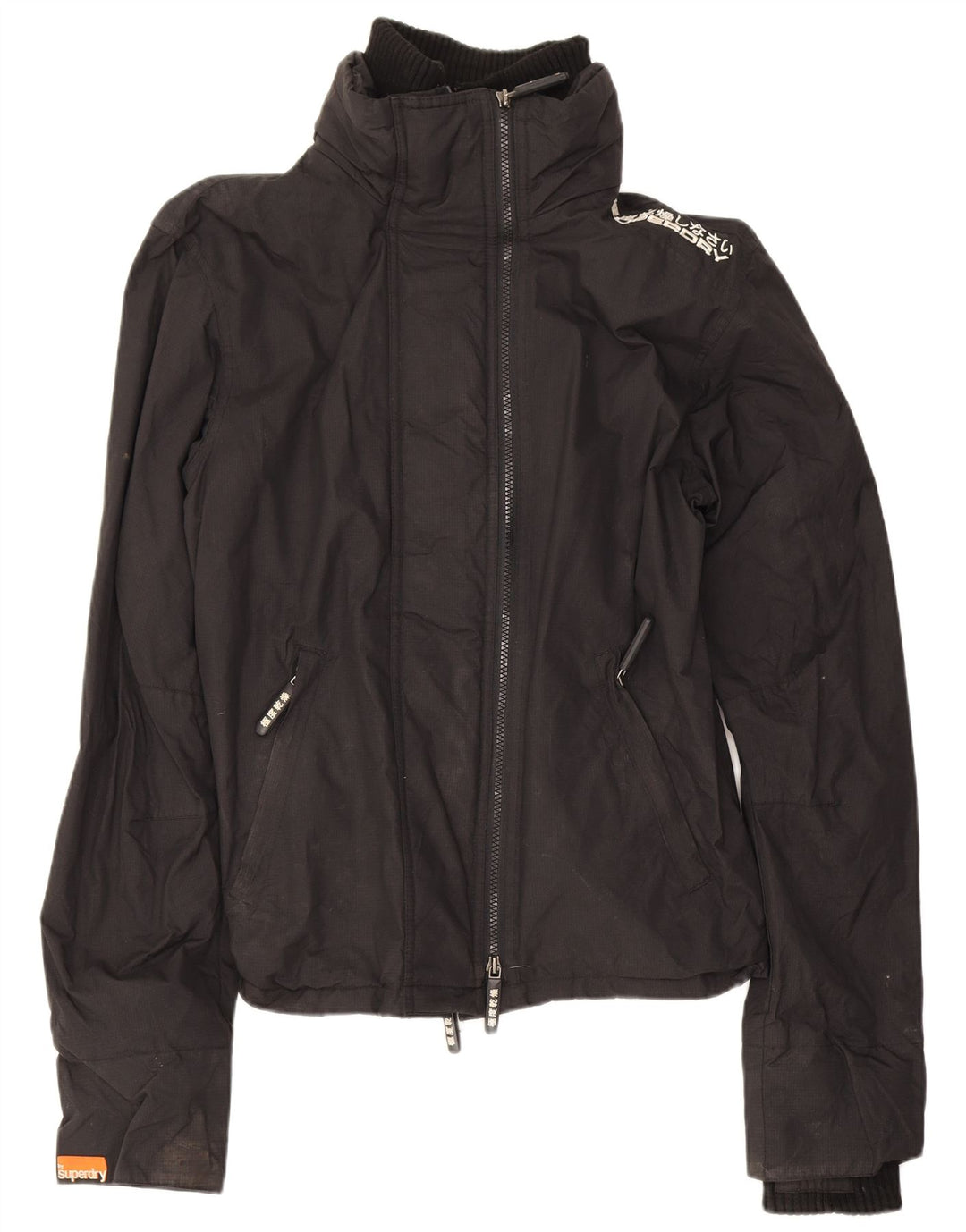 Мужская дождевик Superdry UK 36, маленький черный нейлон