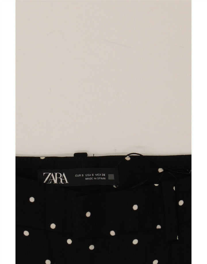 Женские брюки-шаровары Zara, маленькие W26 L26, черные в горошек