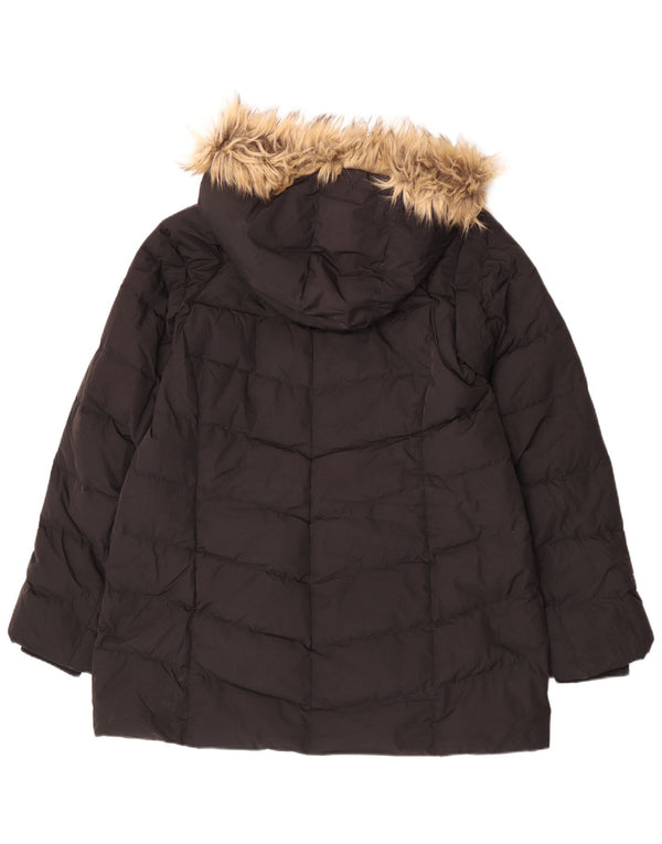 Женское стеганое пальто с капюшоном Mountain Warehouse UK 18 XL, черный полиэстер