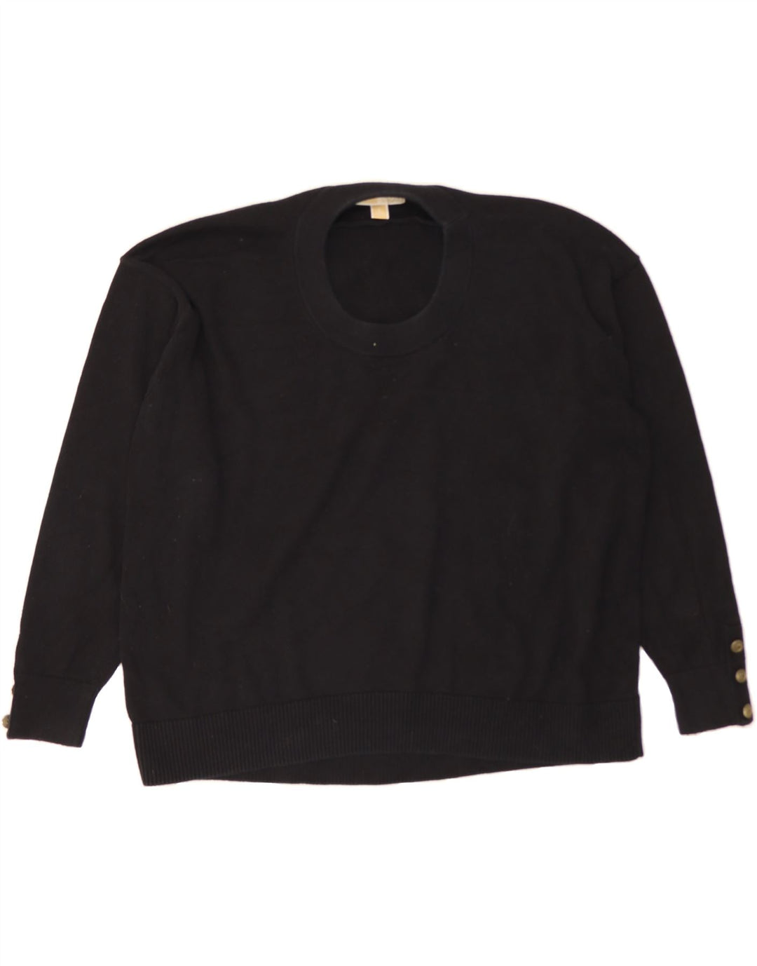 MICHAEL KORS Womens Oversized Crew Neck Jumper Sweater UK 16 Large Black Vintage Michael Kors and Second-Hand Michael Kors from Messina Hembry 