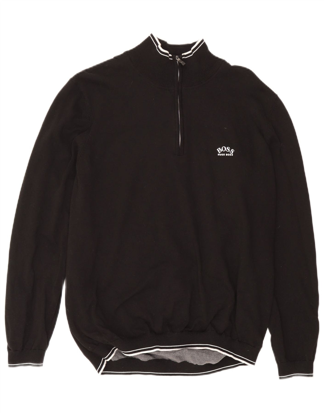 Мужской свитер с воротником на молнии Hugo Boss 2XL, черный хлопок